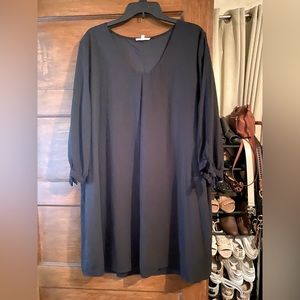 Stylish black dress, slit sleeves, sz XXL